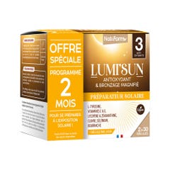Nat&Form Lumi'Sun Bomba de calor solar antioxidante y Magnífico Bronceado 2x30 cápsulas