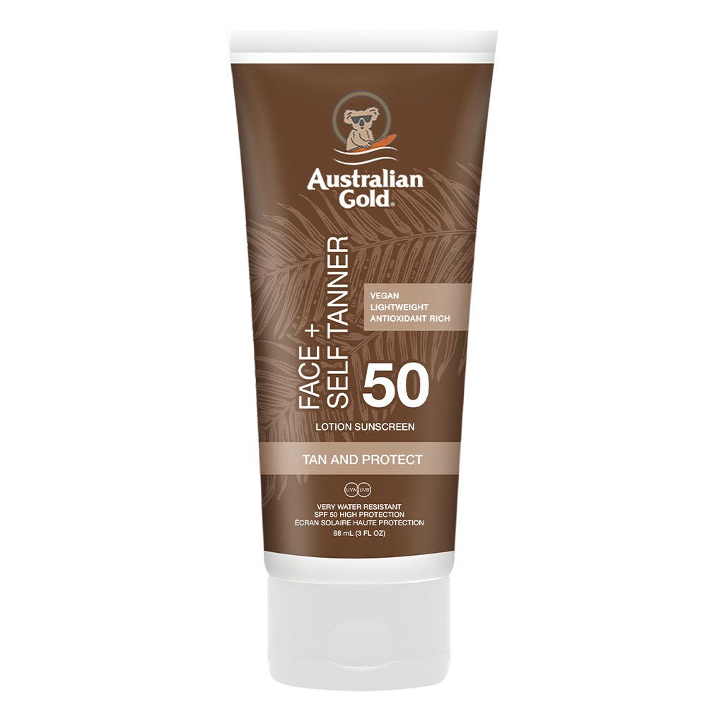 Australian Gold Crema solar SPF50 con Bronzer Cara 88 ml