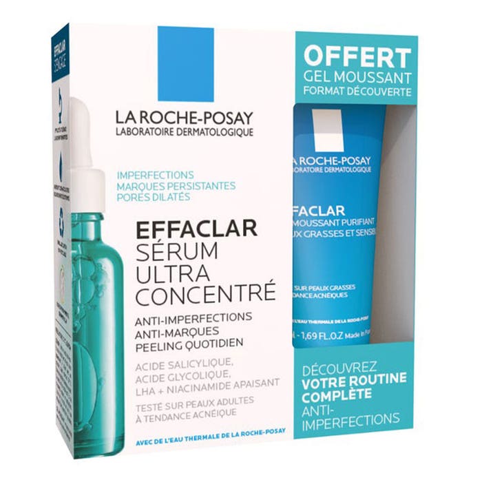 Sérum facial antiimperfecciones 30ml + Gel moussant purificante 50ml Effaclar pieles tendencia acneica La Roche-Posay
