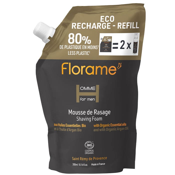 Eco-Recharge Espuma De Afeitar Bio 300ml Homme For Men Florame