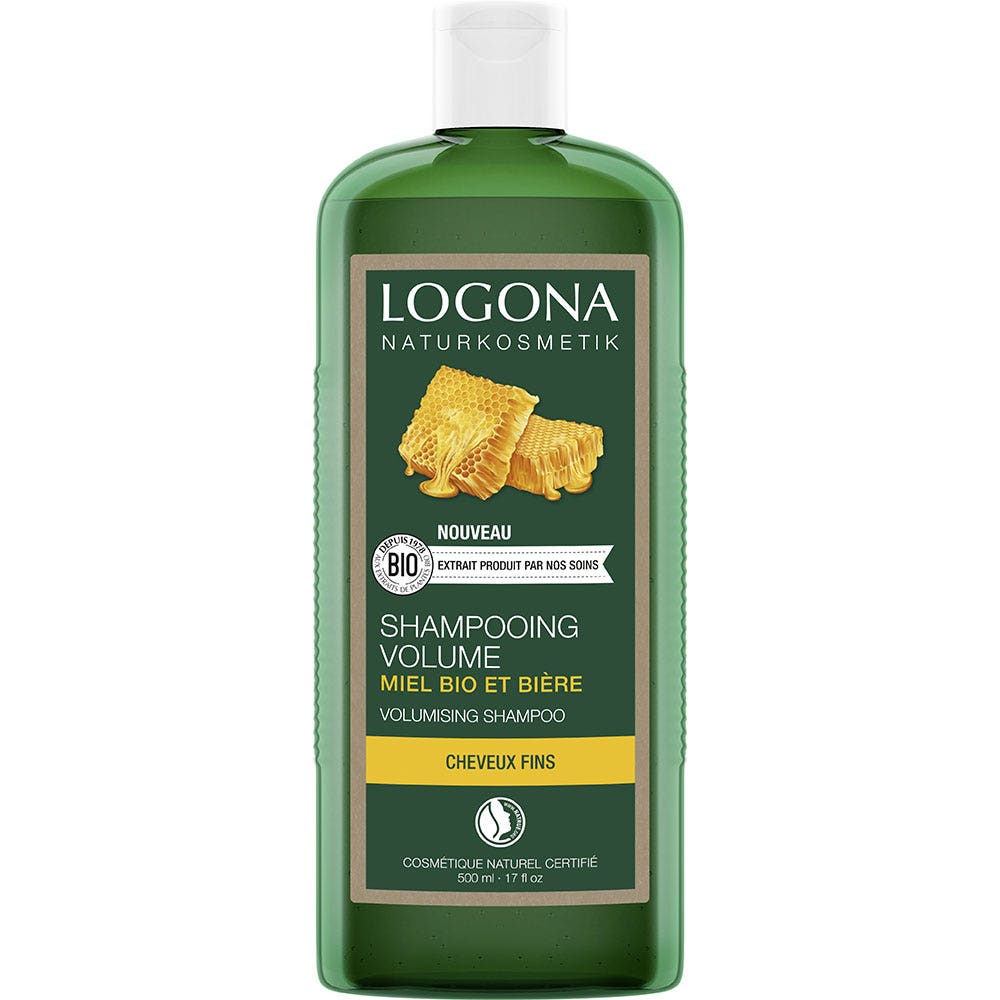 Logona Champú Volume de cerveza bio y miel 500 ml