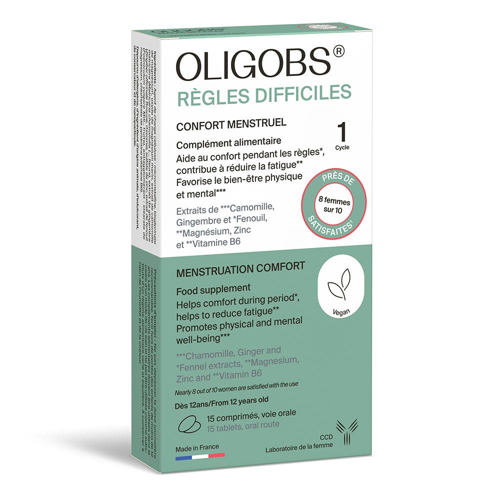 Ccd Oligobs Confort menstrual reglas difíciles 1 ciclo 15 comprimidos