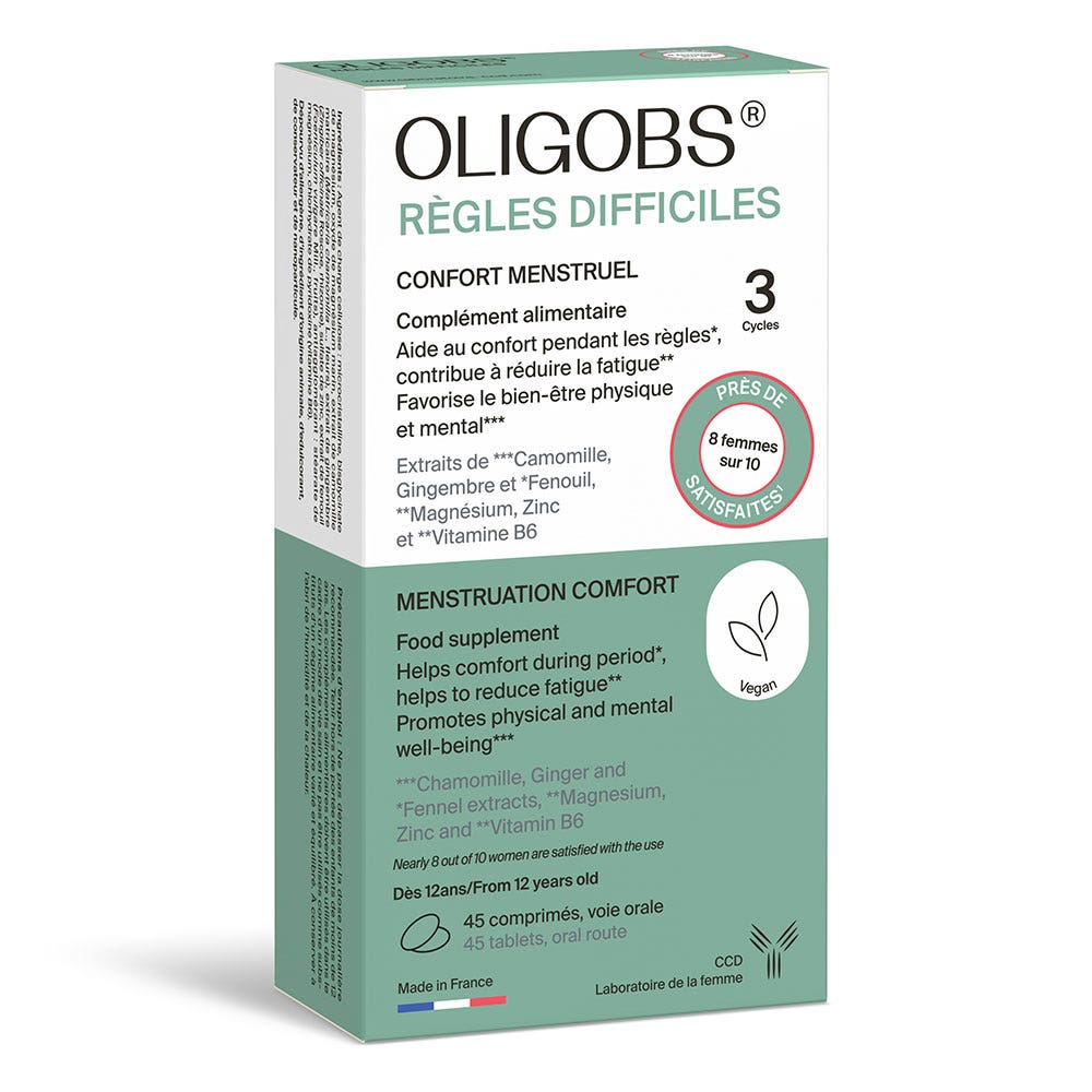 Ccd Oligobs Confort menstrual reglas difíciles 3 ciclos 45 comprimidos