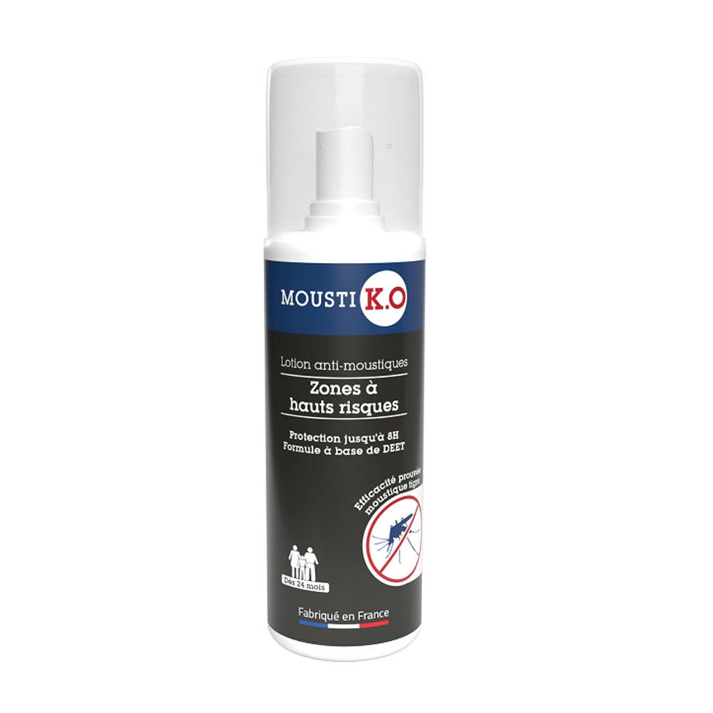 Mousti K.O Loción repelente de mosquitos - zonas de alto riesgo 100 ml