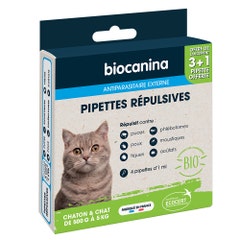 Biocanina Pipeta repelente de gatos 3 pipetas + 1 gratis