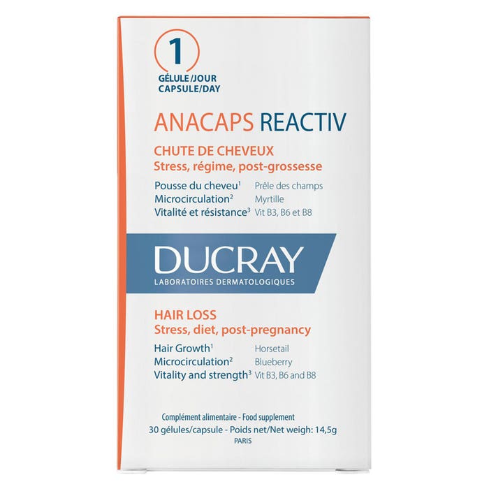 Ducray Anacaps Caída de cabello reaccional Reactiv x30