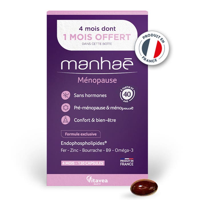 Manhaé Feminidad Menopausia Sin Hormonas 90 Capsulas + 30 Gratis 120 capsules