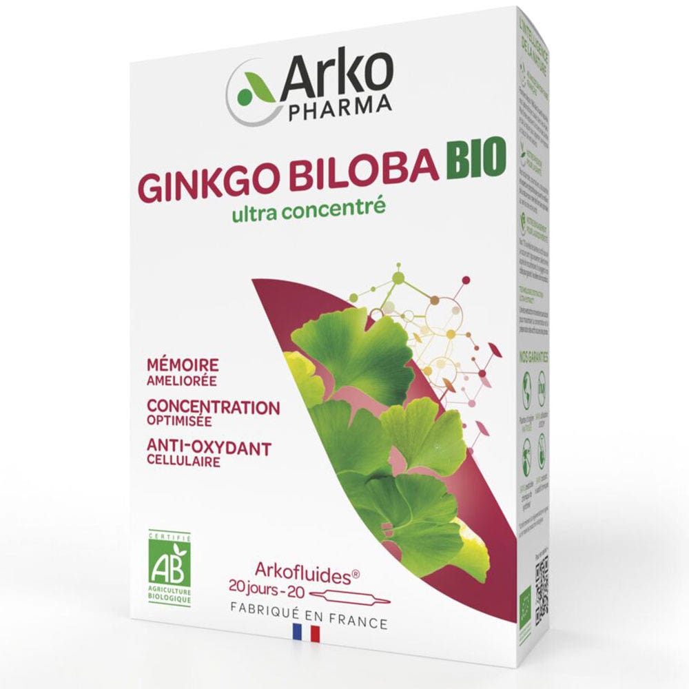Arkopharma Arkofluidos Gingko Biloba ecológico 20 ampollas