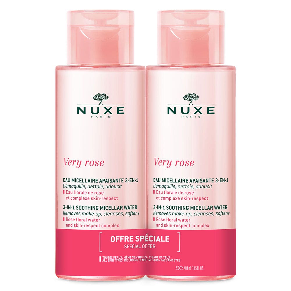 Nuxe Very rose Agua micelar calmante 3-en-1 2x400ml