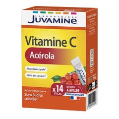 Juvamine Vitamina C Acerola 14 Palitos Tragables