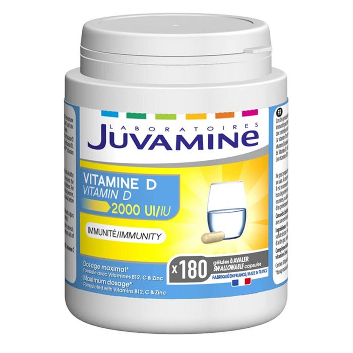 Vitamina D 2000 UI 180 cápsulas Juvamine