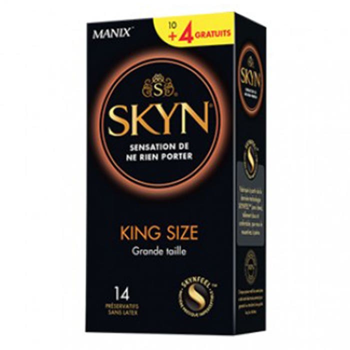 Preservativos Skyn King Size x10 + 4 Gratis Sin látex Manix