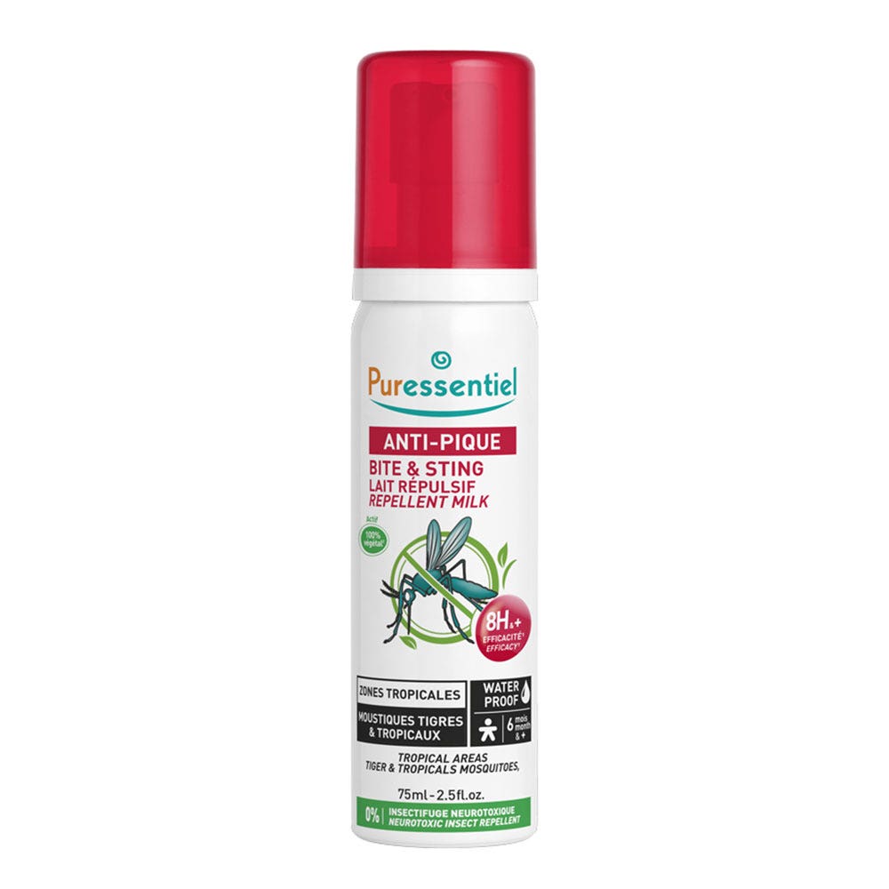 Puressentiel Antipic Leche repelente Zonas tropicales Mosquitos tigre y tropicales A partir de 6 meses 75 ml