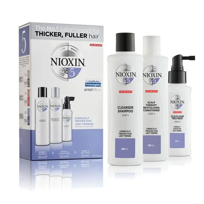 System 5 Densifying Care Kit para cabellos químicamente tratados y ligeramente aclarados 350 ml Nioxin
