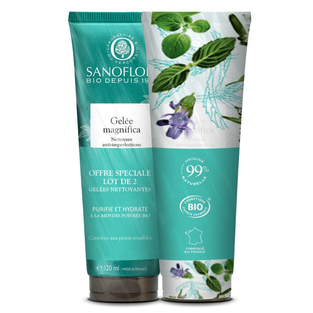 Sanoflore Magnifica Gel limpiador purificante piel nueva bio todo tipo de pieles 2x120ml