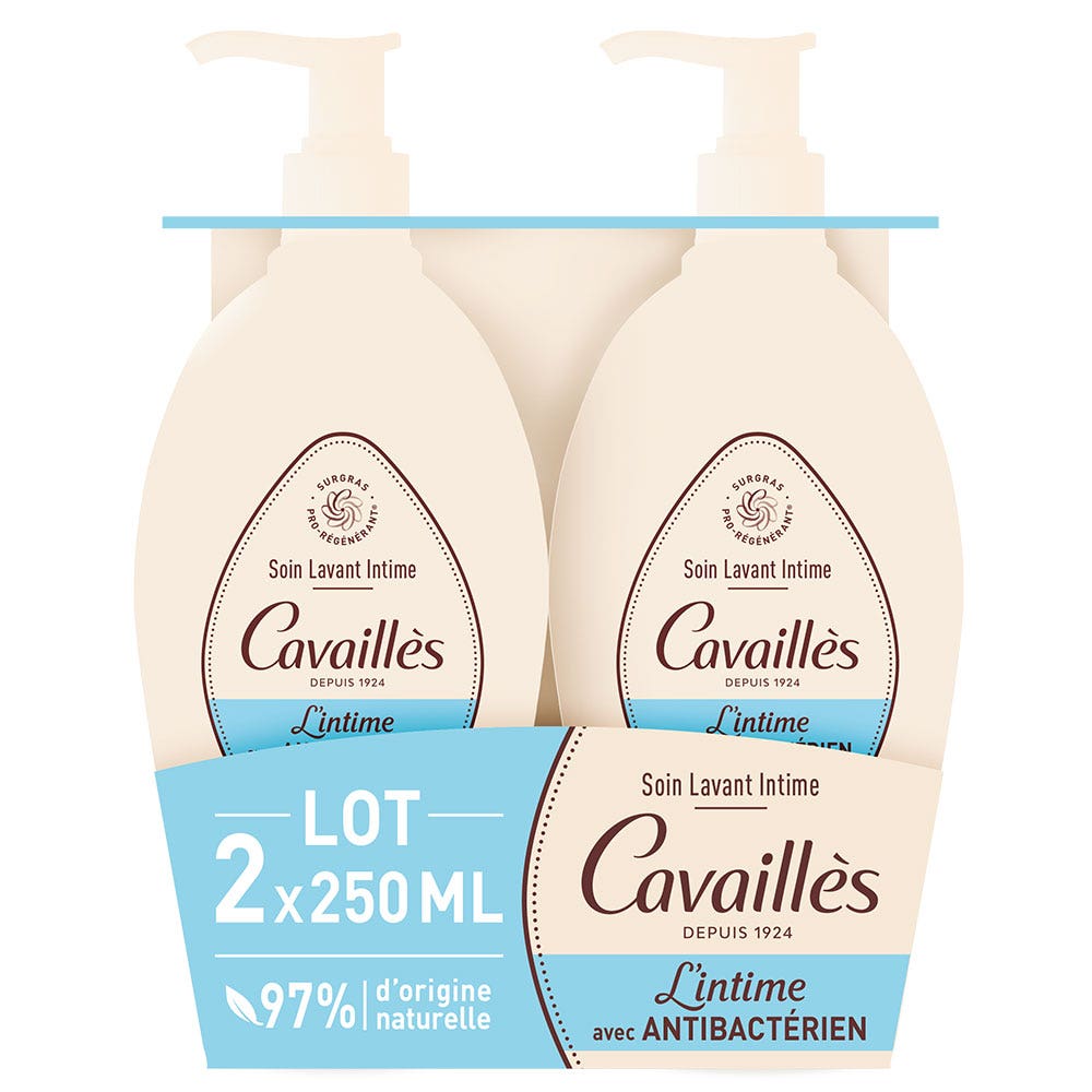 Cavaillès Sequedad Íntima cuidado naturla antibacteriano 2x250ml