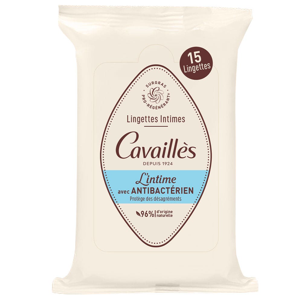 Cavaillès Sequedad Íntima Toallitas Íntimas Antibacterias x15