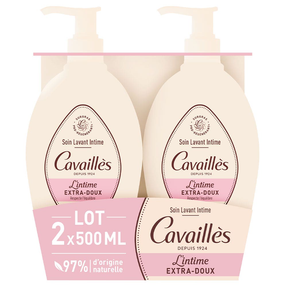 Cavaillès Sequedad Íntima Cuidado natural extra suave 2x500ml