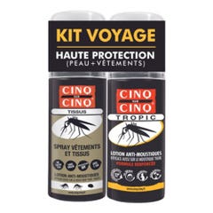 Cinq Sur Cinq Kit Voyage Haute Protection Anti-Moustique spray para ropa y loción a partir de 24 meses 100ml