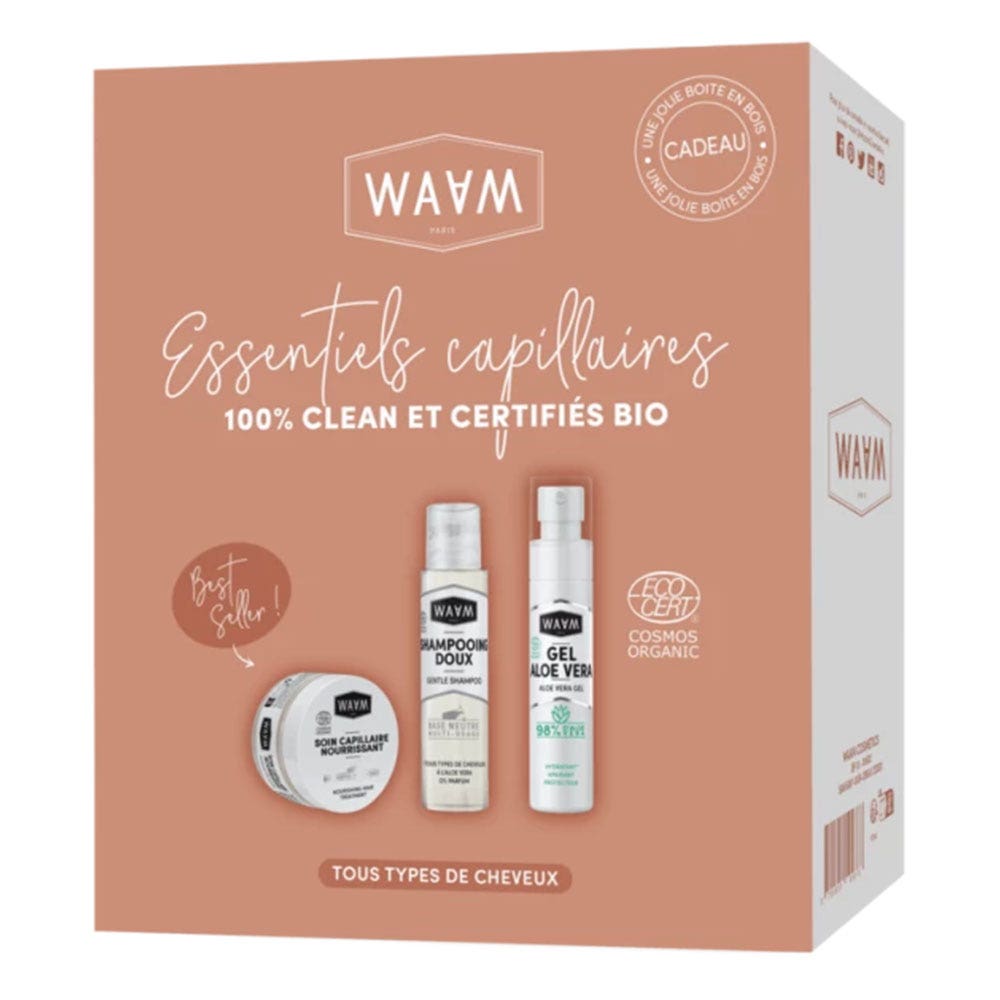 Waam Set de regalo de productos capilares esenciales ecológicos Todo tipo de cabello
