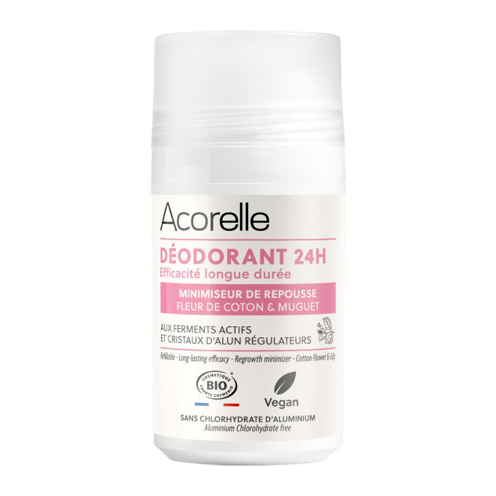 Acorelle Desodorante Roll-On 24 horas Bio Certificado - Minimizador del Crecimiento 50 ml