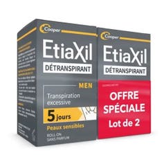 Etiaxil Detranspirante Roll-on Axilas Men Piel sensible 2x15ml