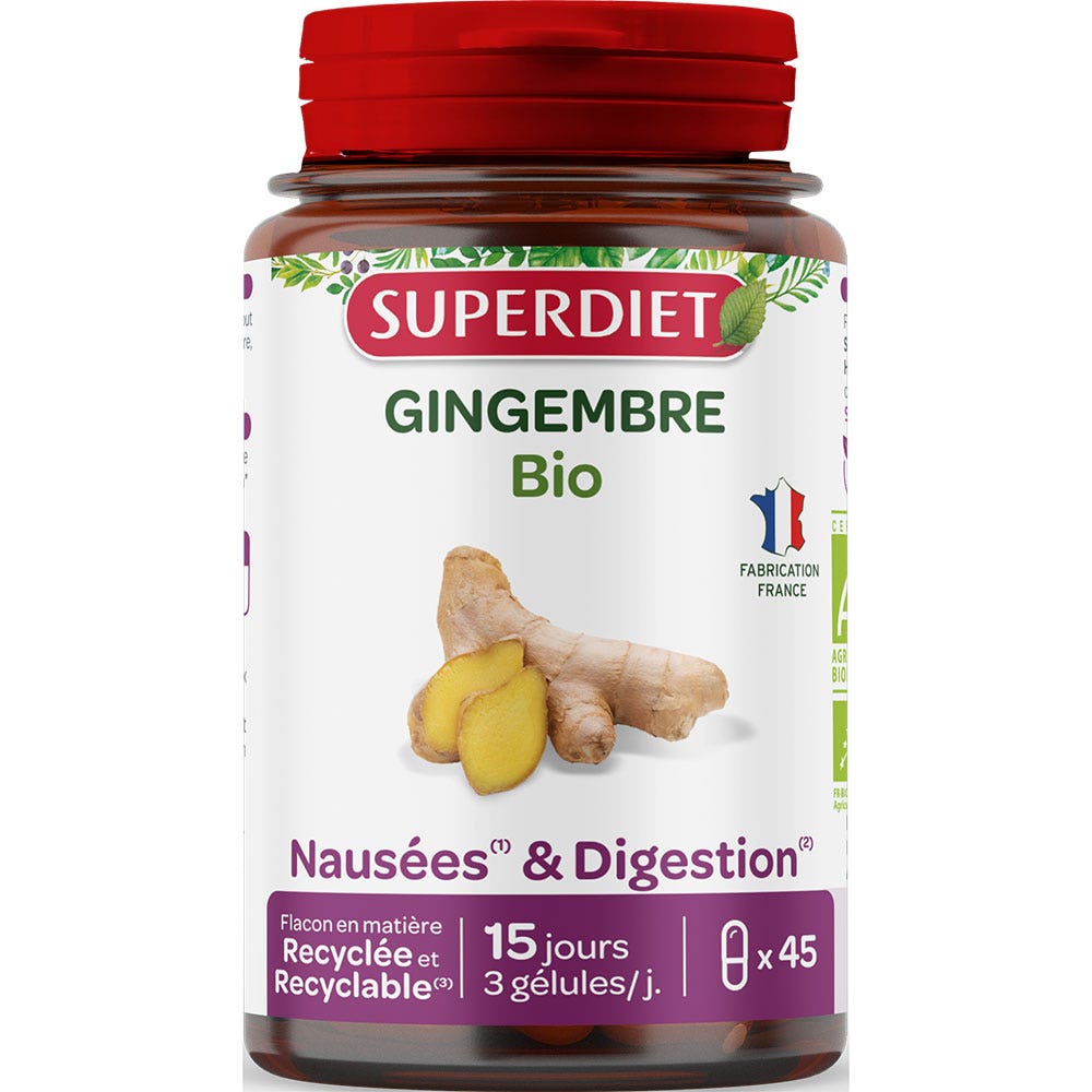 Superdiet Jengibre ecológico 45 cápsulas