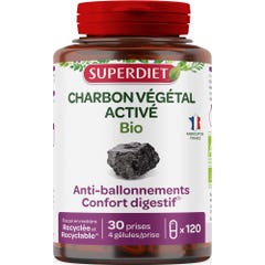 Superdiet Carbón vegetal Bio Activo 120 cápsulas