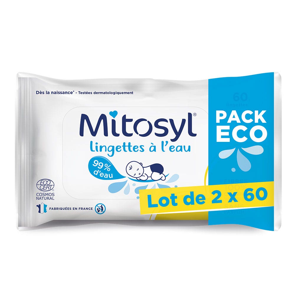 Mitosyl Toallitas de agua 2x60