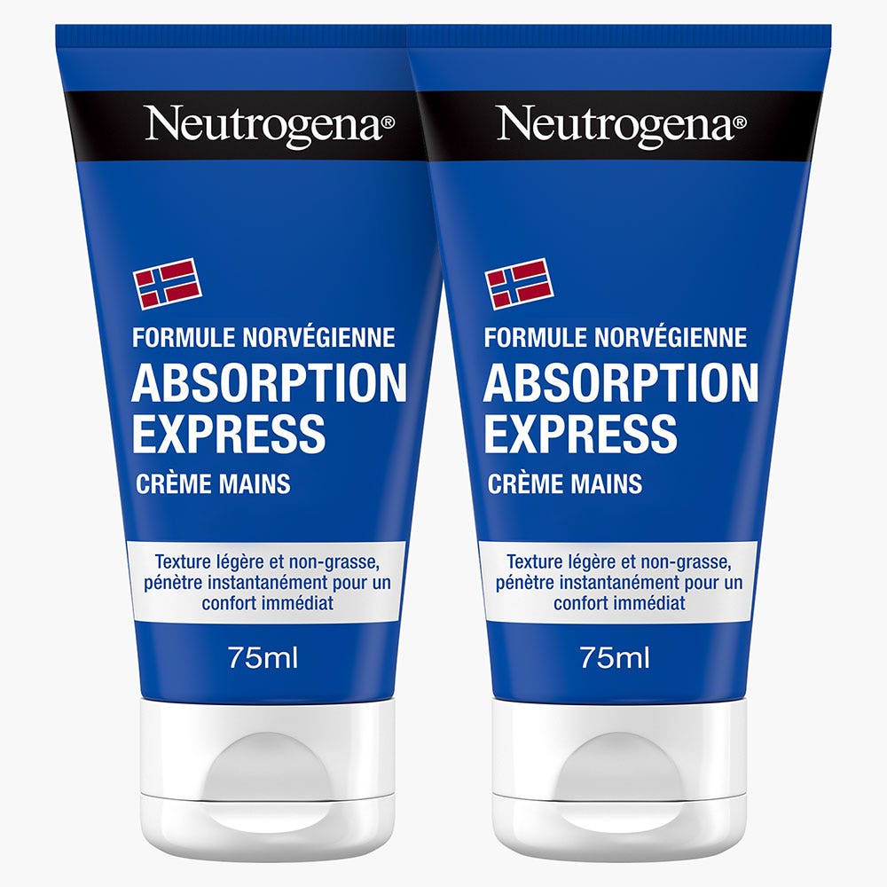 Neutrogena Absorción exprés Crema De Manos Hidratacion Y Comodidad Absorpcion Rapida Texture légère et non-grasse 2x75ml