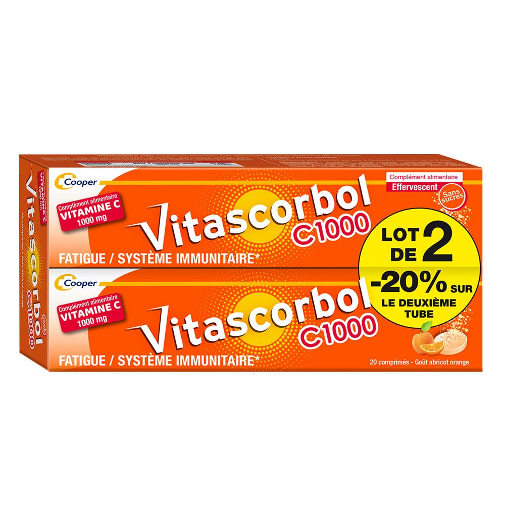 Vitascorbol Vitamina C1000 2x20 comprimidos efervescentes - Easypara