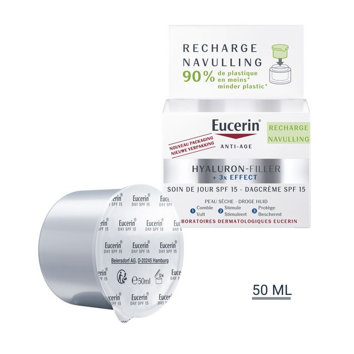 Eucerin Hyaluron-Filler + 3x Effect Recarga crema de día SPF15 antiedad pieles secas 50ml