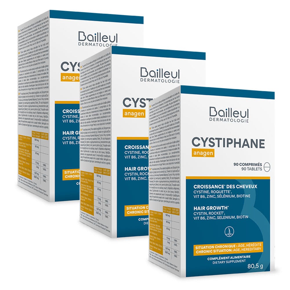 Bailleul Cystiphane Crecimiento capilar Anagen Anagen 3x90 comprimidos