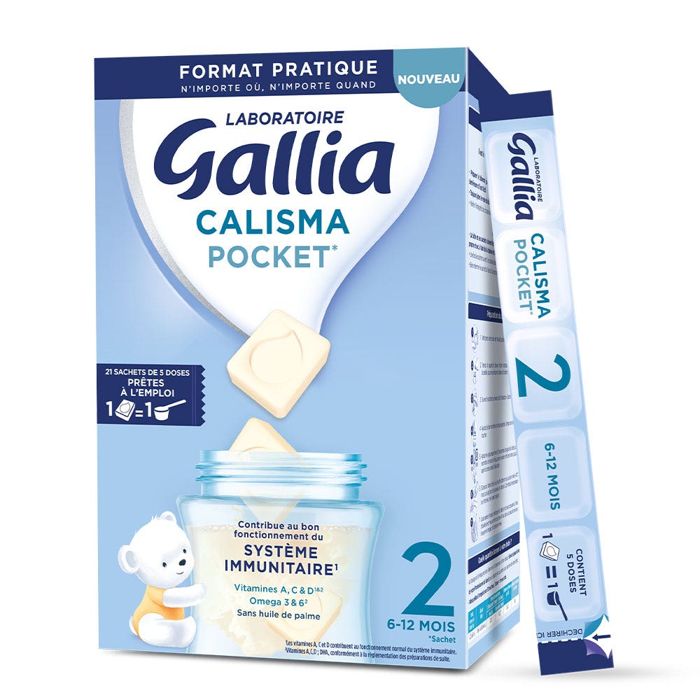 Gallia Calisma Leche en polvo 2 Pocket de 6 a 12 meses 21 sobres de 5 dosis