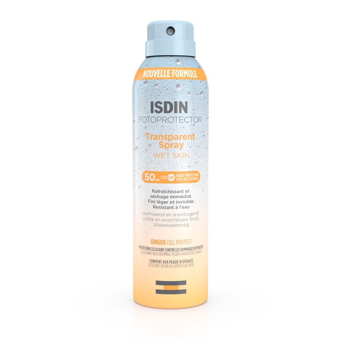 Spray Transparente SPF50 Fotoprotector Wet Skin 250ml Transparent Spray Fotoprotector Isdin