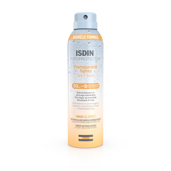 Isdin Transparent Spray Spray Transparente Spf30 Fotoprotector Wet Skin Fotoprotector 250ml