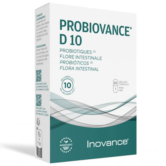Flora intestinal 30 cápsulas Probiovance D10 Inovance