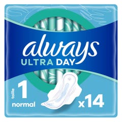 Always Ultra Almohadillas higiénicas antifugas con solapas Día Normal 1 x14