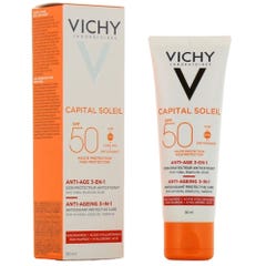 Vichy Ideal Soleil Crema solar antiedad 3 en 1 SPF50+ 50ml