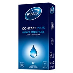 Manix Contact Plus Preservativos Finesse y Extra Lubricantes x12