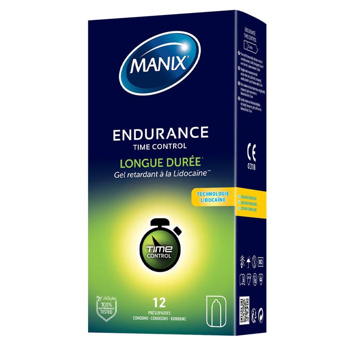 Preservativos lubricados retardantes x12 Endurance Time Control Manix