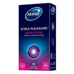 Manix Preservativos Doble Extase Forma nerviosa y estimulante x12
