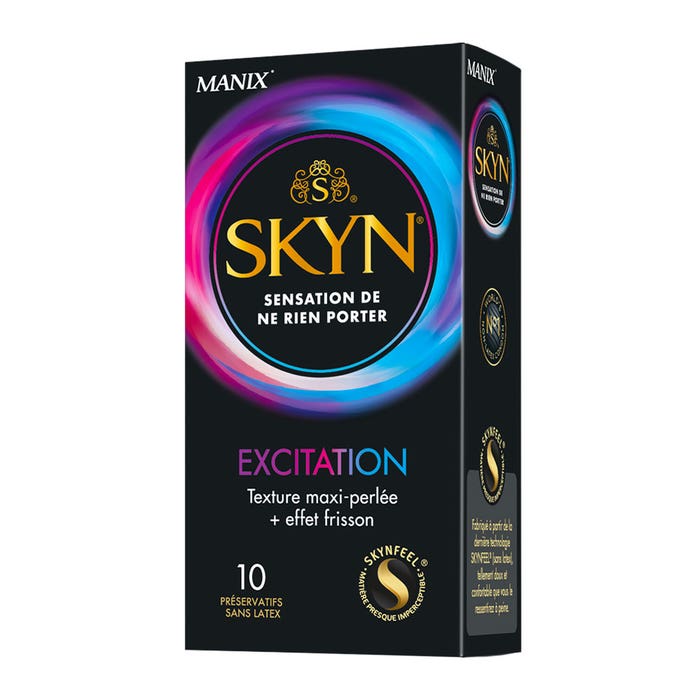 Manix Excitación Preservativos textura maxiperlada + efecto estimulante sin látex x10