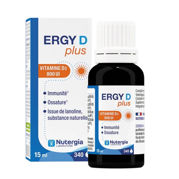 Ergy D Plus 15ml Vitamine D3 800 UI Nutergia