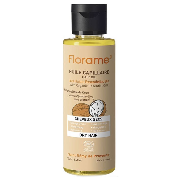 Aceite para cabello seco 100ml con aceites esenciales bio Florame