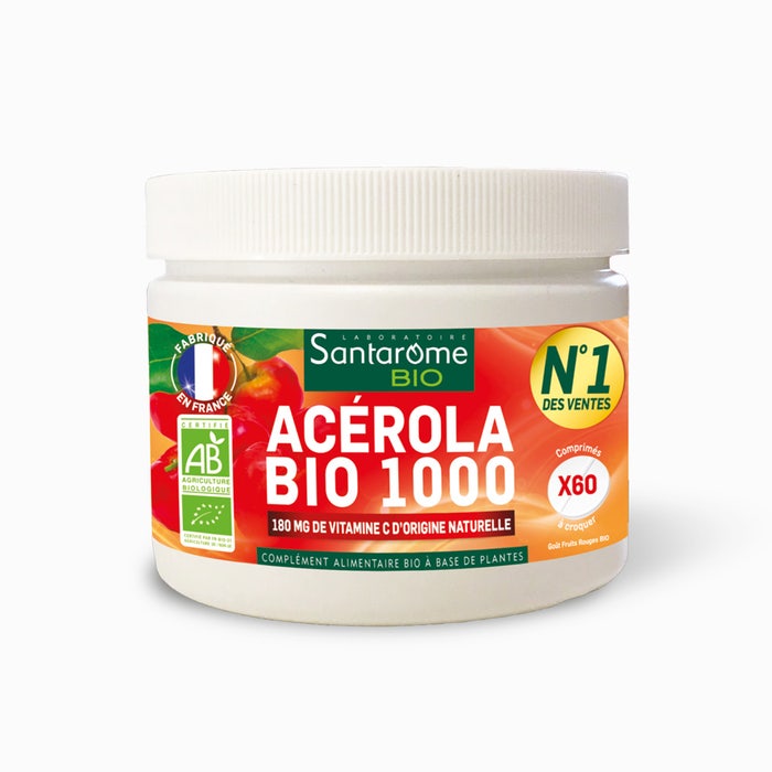 Santarome Acerola Bio 1000 Vitamine C naturelle 60 comprimidos
