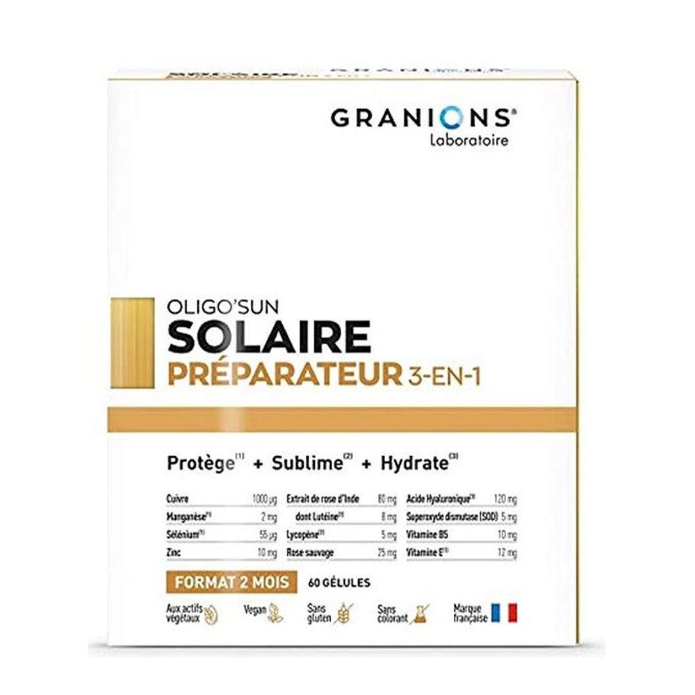 Granions Oligo'Sun Reparador solar 3 en 1 cura de 2 meses 60 cápsulas