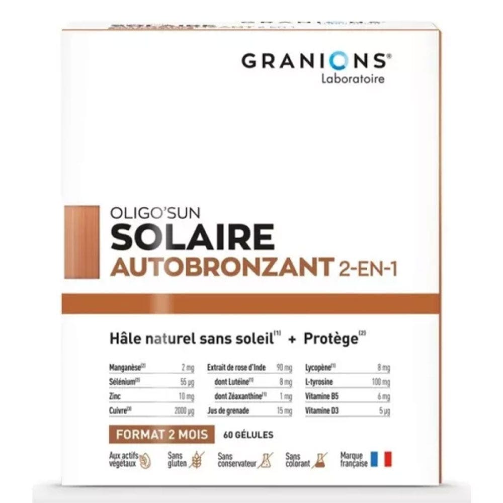 Granions Oligo'Sun Tratamiento solar autobronceador cura de 2 meses 60 cápsulas