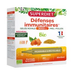 Superdiet Jalea Real 3000mg Bio Defensas inmunitarias 20 monodosis de 15 ml