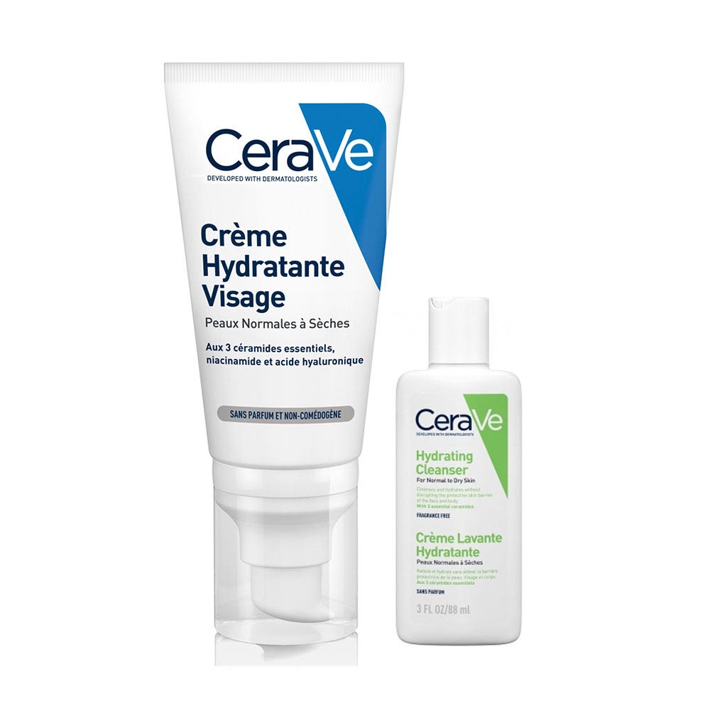 Cerave Face Crema Hidratante Rostro Pieles Normales A Secas 52ml + Crème Lavante 20ml